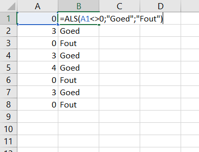 Zo gebruik je operatoren binnen de ALS-functie van Excel